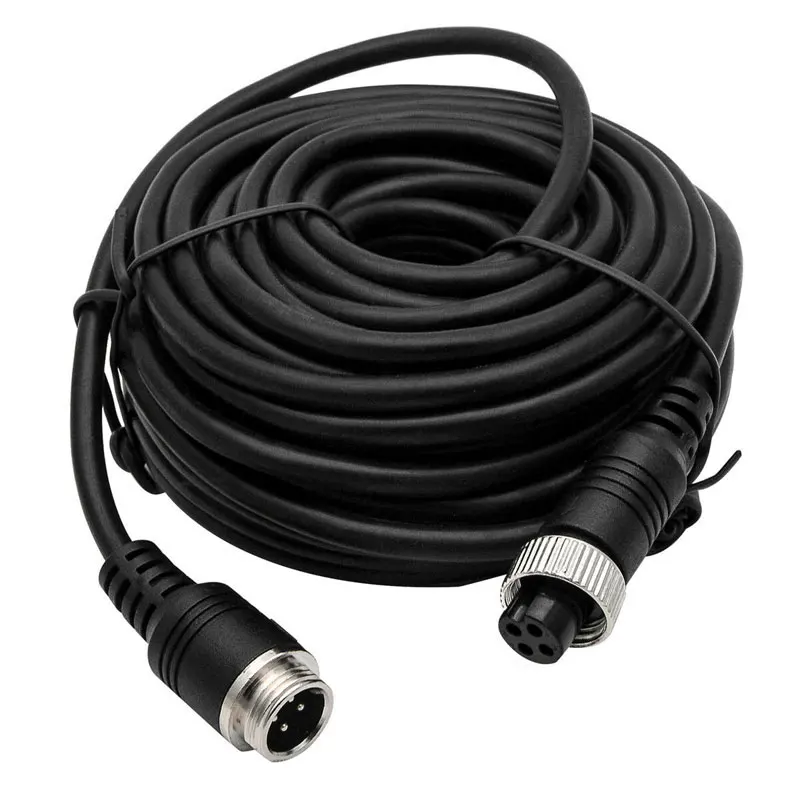 4-Pin lotnictwa kabel przedłużający wideo 1M 2M 3M 5M 6M 8M 10M 15M 20M dla CCD kamera cofania przyczepa campingowa