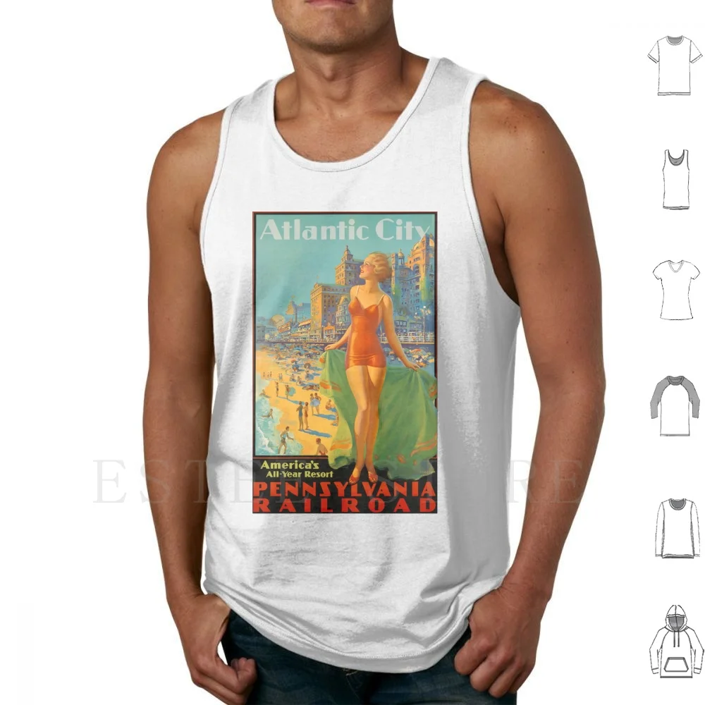 Edward M. Eggleston-Atlantic City , 1935 , Art Deco Poster Tank Tops Vest Cotton 1920 1930 1920s 1930s Art Art Art Art Artwork