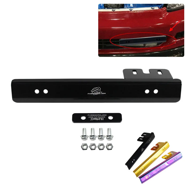 

JDM Aluminum License Plate Relocator Car Front License Plate Mounting Relocate Bracket Holder For Honda Civic RS-BTD015