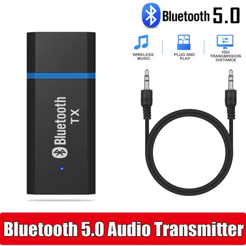 USB Bluetooth 5.0 Transmitter Adapter 3.5mm AUX Stereo Jack Adapter For Games, Videos, Multimedia Devices Audio Video Dropship