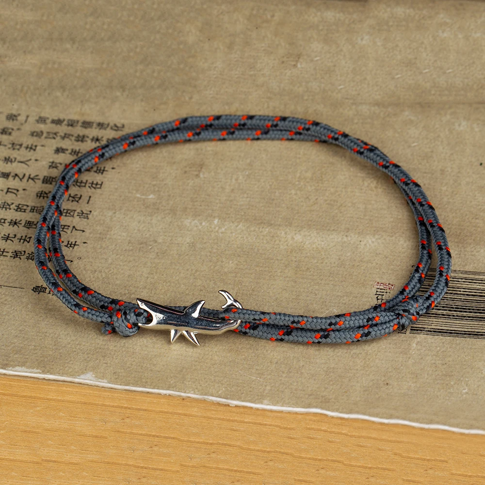 MKENDN Navy style Adjustable Multilayer Rope Shark Anchor Bracelet Men Women 550 Paracord Camping Jewelry Wrap Metal Hooks