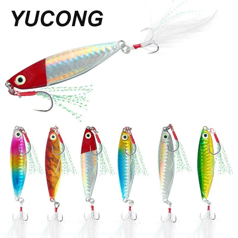 YUCONG 1PX Jig Fishing Lure 10-15-20-30g Metal Jigging Bait Sinking Wobbler Spoon Spinner Trolling Isca Leurre duro cebo pesca