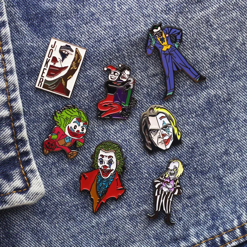 Halloween clown Enamel Pins Funny Jaquan Metal Cartoon Brooch Backpack Hat Bag Collar Lapel Badges Women Fashion Jewelry Gifts