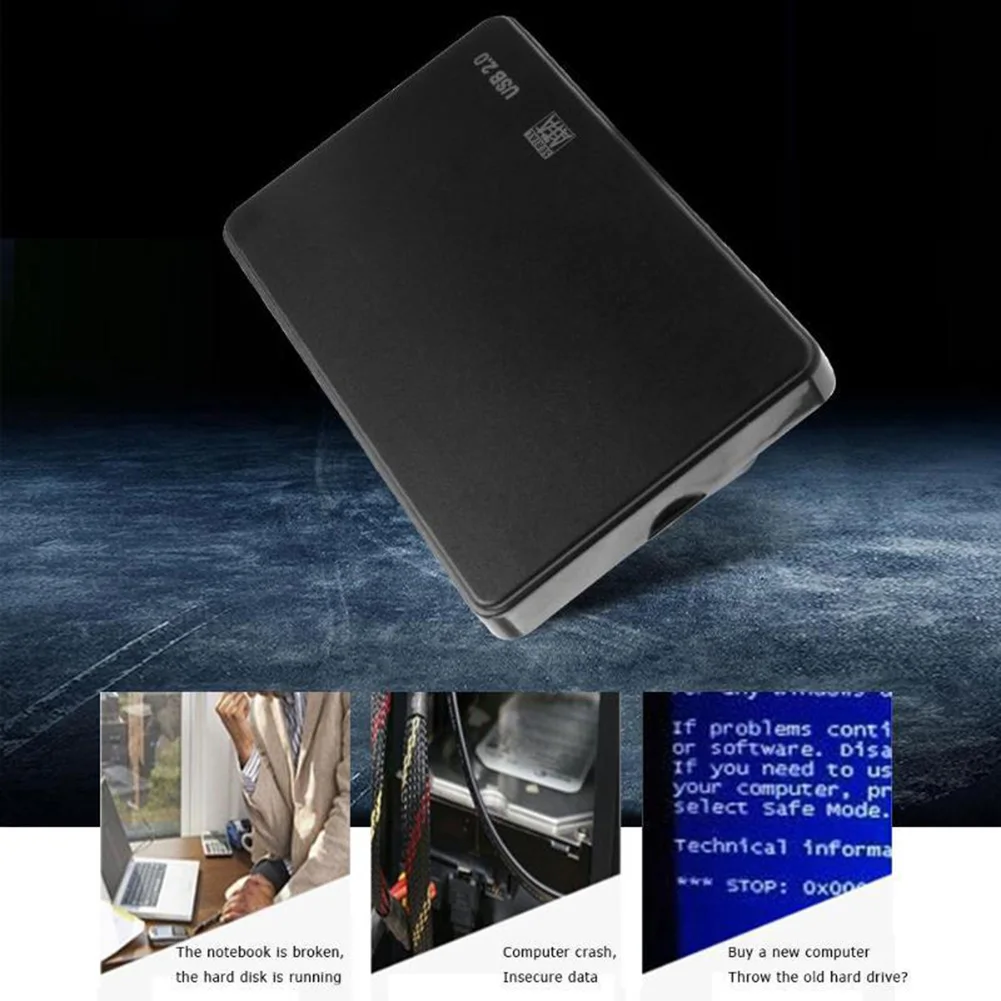 Plastic 3TB USB 2.0/3.0 Enclosure Case 2.5 inch SATA SSD HDD Mobile Box 480M/5Gbps high-speed transmission