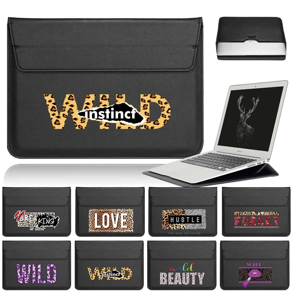 

Laptop Bag Sleeve for 11 12 15 Inch Macbook Air Pro 13 Case Notebook Pouch Printing Leather Pu Stand Cover HP Huawei Xiaomi Dell