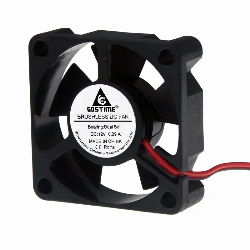 5Pcs/Lot Gdstime DC 12V 35x35x10mm 35mm Mini Brushless Axial Dual Ball Bearing Cooling Fan 35mmx10mm 3.5cm 3D Printer Cooler