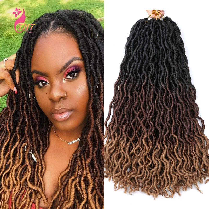 Synthetic Gypsy Locs Crochet Braid Hair 18 Inch Ombre Passion Twist Hair Pre Loop Crochet Soft Dreads Dreadlocks Hair Extensions