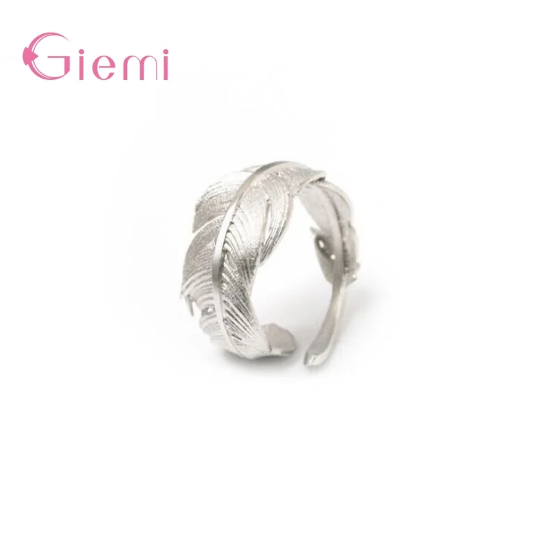 New Arrival 925 Sterling Silver Adjustable Friendship Rings For Women Girls Leaf Design Fashion Jewelry Wholesale