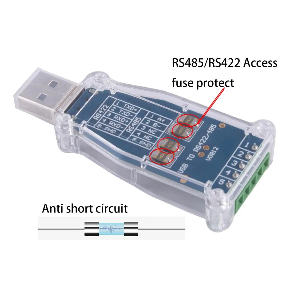 USB to RS485 RS422 Serial Adapter FTDI Chip 6Pin Terminal Block Converter Support WinXP Win 7 Win8 Win10 Mac Android