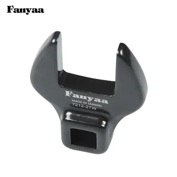 Cabeça de chave de pé de flecha de extremidade aberta Fanyaa, peça de montagem de cabeça de chave de catraca tipo pé de flecha, unidade quadrada 1/2, 27-35mm