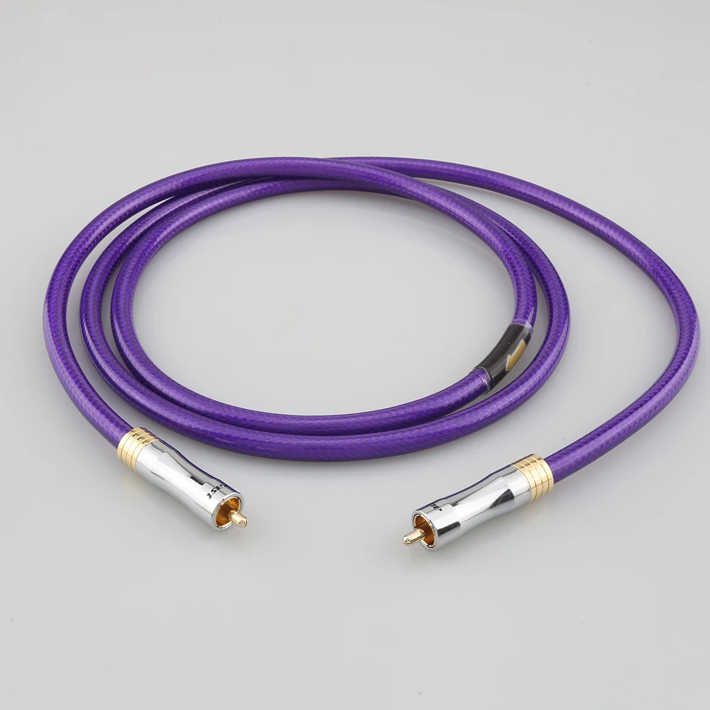 OCC 75 Ohms HiFi Coaxial Audio Cable Sliver Plated Digital Audio Coaxial Cable RCA To RCA DAC CD