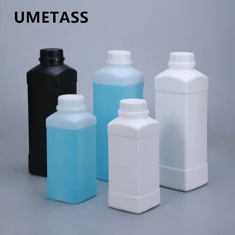 Empty 500ML 1000ML square bottle Food Grade HDPE plastic container with Lid for shampoo Lotion makeup bottle Leakproof