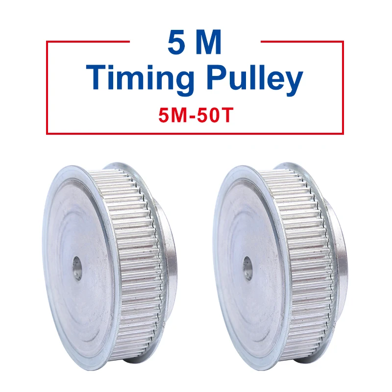 1 piece Timing Pulley 5M50Teeth teeth pitch 5 mm process hole 10 mm Aluminum pulley slot width 21/27mm for 20/25 mm timing belt