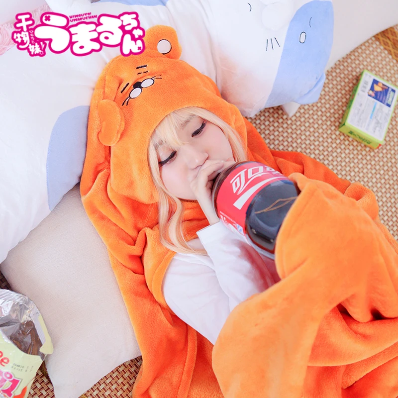 Himouto! Umaru-chan Cloak Anime Umaru Chan Doma Umaru Cosplay Costume Flannels Cloaks Blanket Soft Cap Hoodie