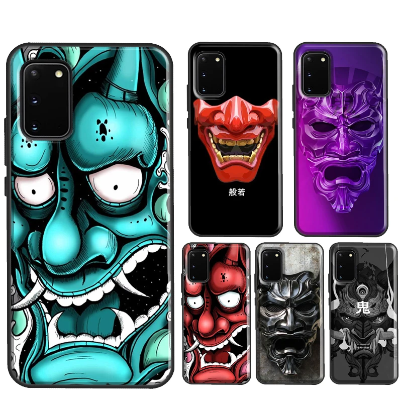 Japanese Oni Hannya Demon Mask Case For Samsung S20 FE S8 S9 S10 Plus Note 10 Plus Note 20 Ultra S21 S22 Ultra Cover