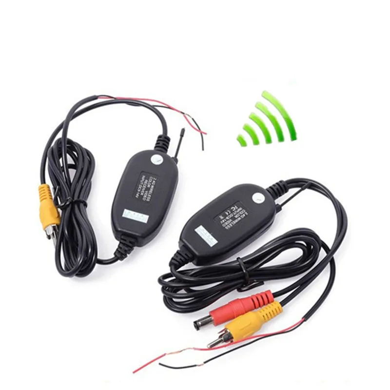 Câmera automotiva com visão traseira, fácil instalação, wi-fi, kit de fiação sem fio, 2.4ghz, dc, 12v, câmera veicular, transmissor/receptor sem fio