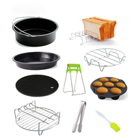 Air Fryer Accessories Kitchen Home 6/7/8/9 Inch Set Basket Grill Suitable For 10 Piece Set 3.2QT-5.8QT Baking