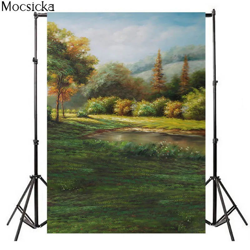 Vintage Scenery Oil Painting Backdrop Newborn Kids Adult Birthday Portrait Photo Background Wedding Bridal Art Photography Props