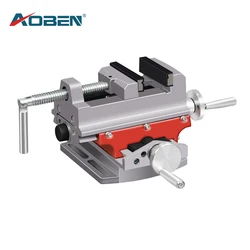 AOBEN 3 Inch Flat Vise Aluminum Alloy Cross Slide Vise Vice Table Compound Table Worktable Bench for Drilling Milling