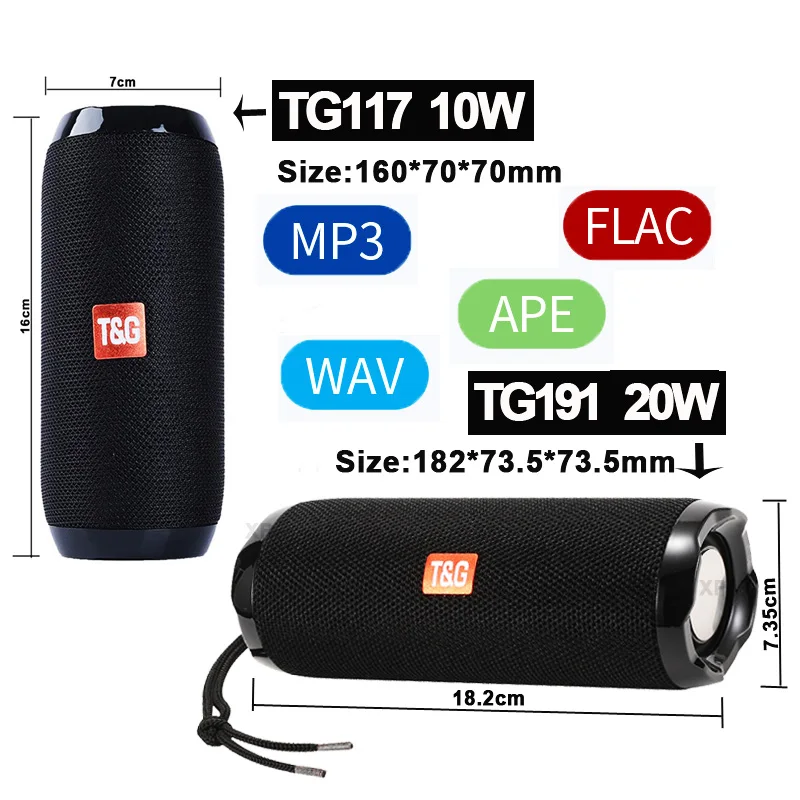 

Новая беспроводная портативная bluetooth-Колонка TG117 мощностью 20 Вт, водонепроницаемая колонка с сабвуфером, музыкальный центр, поддержка USB, TF-карта caix