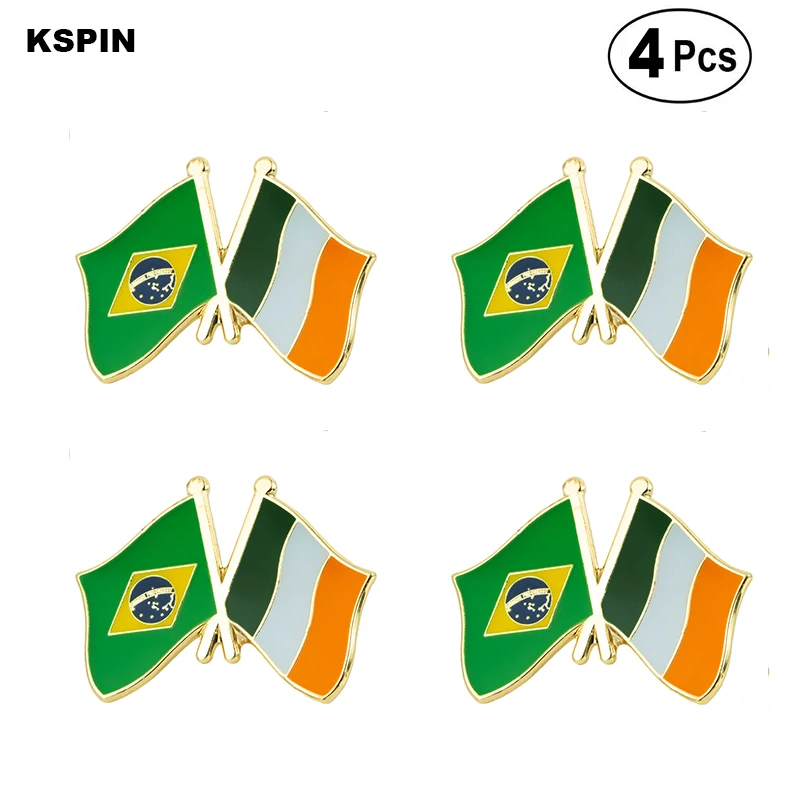 Brazil & Ireland Flag badge Brooch Pins Badges 4Pcs a Lot