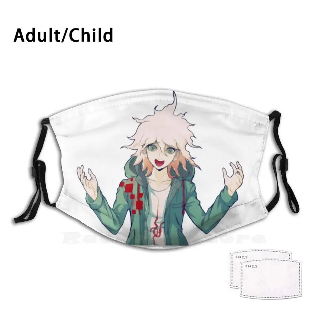 Nagito 2 Volwassen Kids Anti Dust Pm2.5 Filter Diy Masker Nagito Monobear Monokuma Danganronpa Anime Komaeda Nagito Nagito Komaeda