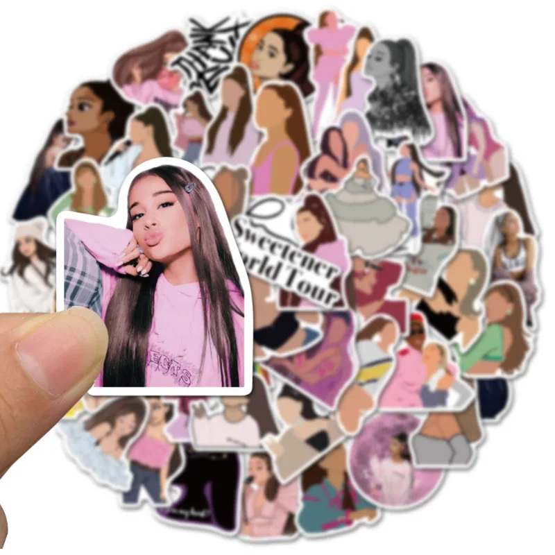 10/30/50pcs  American Singer Ariana Grande  Graffiti  Stickers Crazy Fans  Waterproof Skateboard Travel Suitcase Phone Laptop