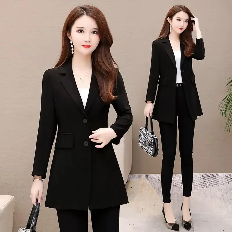 2024 New Spring Autumn Female Blazer Jacket Black Red Office Ladies Long-sleeved Suit Coat Plus size 7XL Elegant Slim Outwear