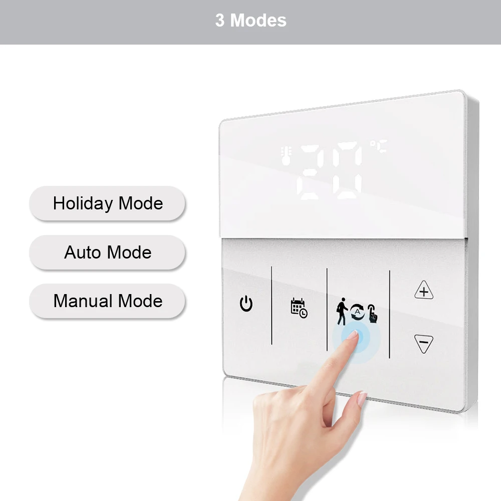 WIFI Touch Screen Thermostat 16A LCD Programmable Temperature Controller Floor Heating Thermostat App Control For Google Home