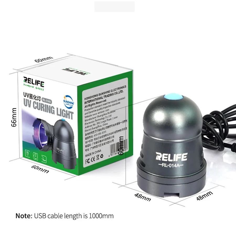 RELIFE RL-014A Efficient UV curing lamp USB Adjustable Time Switch Portable Headlamp Bead Green Oil Glue Curing Tool