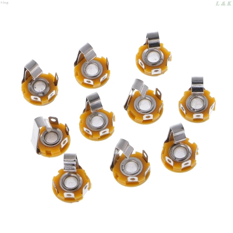 10 Pcs 1/4 Inch 6.35mm Mono Socket Jack Female Connector Panel Mount Solder