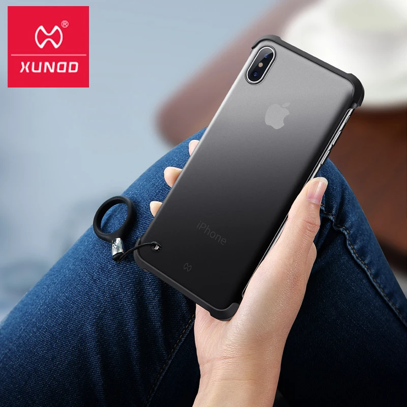 XUNDD Brand for IPhone X Case Ultra-thin Transparent PC+TPU Matte Back Case for IPhone Xs XR Phone Shell with Lanyard kılıfı