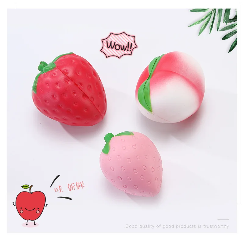 Watermelon Strawberry Peach Bread Fudge Children 's Toy Toys Kawaii Slowly Rise Anti - stress Relief Toy Gifts J0635