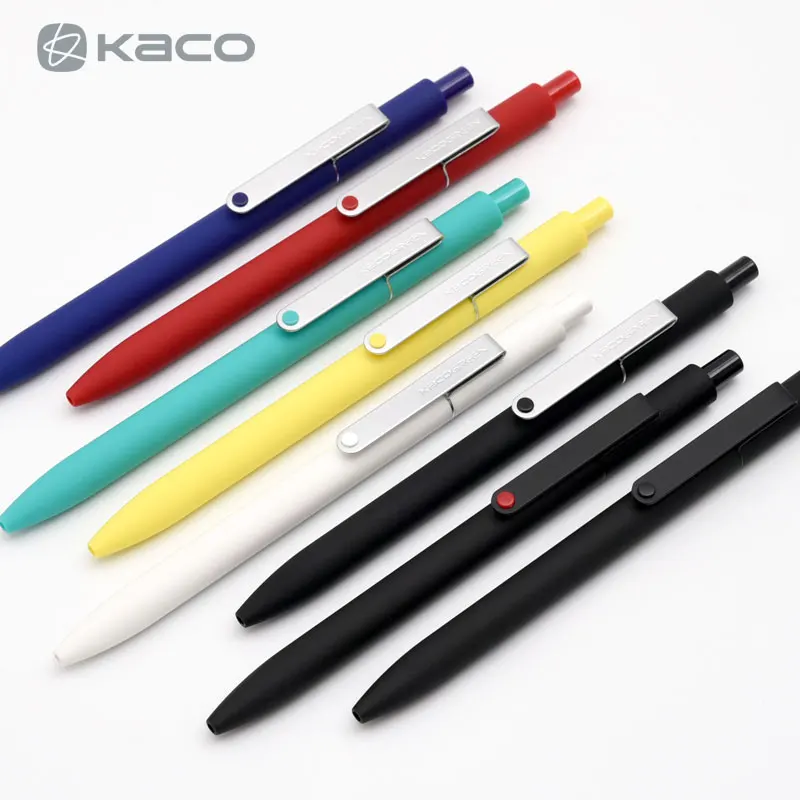 Kaco MIDOT długopis z żelowym wkładem 0.5MM czarny tusz naciśnij długopis biznes biuro Test długopis żelowy do szkoły materiały biurowe długopis