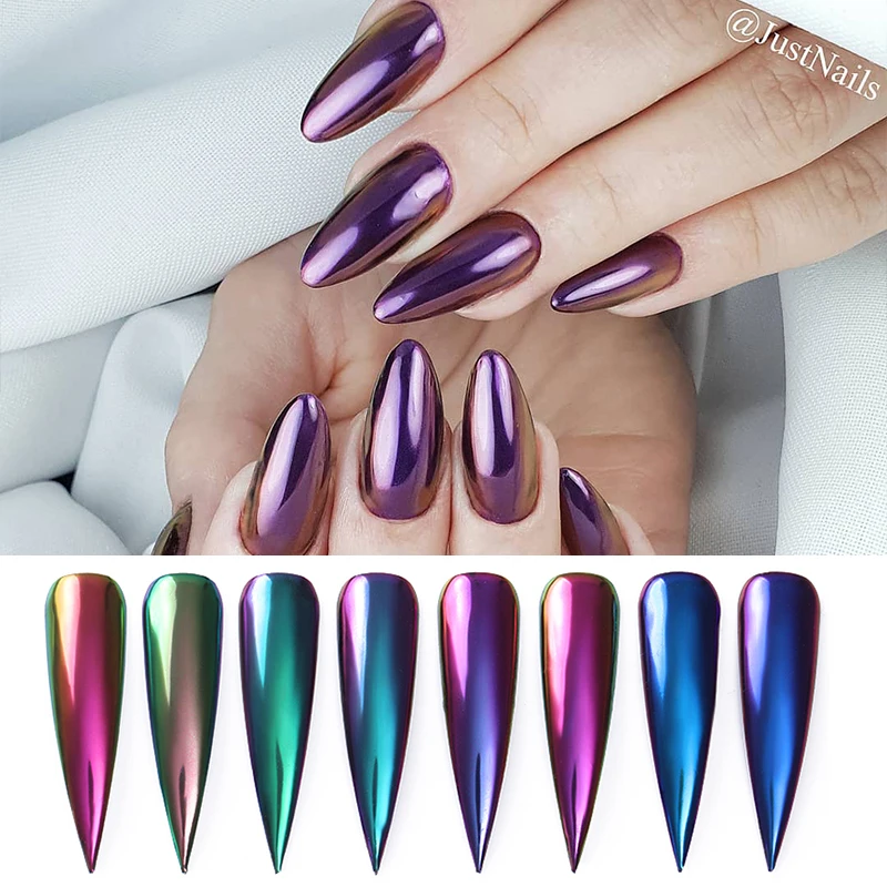 0.2g/Box Chameleon Mirror iridescent Nail Glitter Powders Auroras Effect Nail Art Chrome Pigment Dust DIY Design Decoration image 4