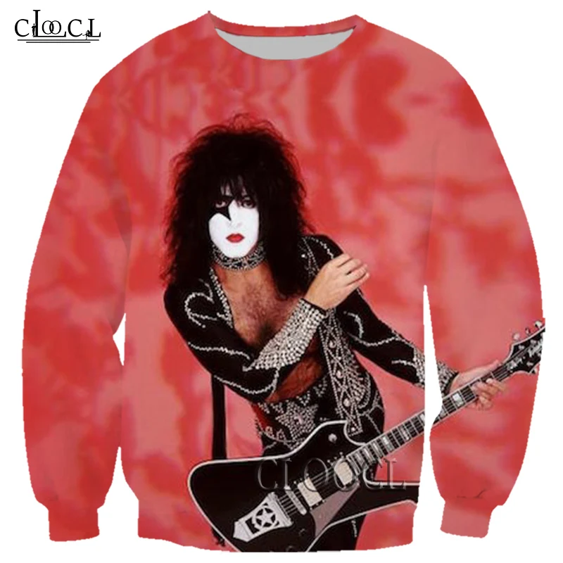 HX Popular KISS Rock Band 3D Print Men Women Sweatshirts Fashion Hip Hop Streetwear Unisex Casual Harajuku Tops Drop Shipping