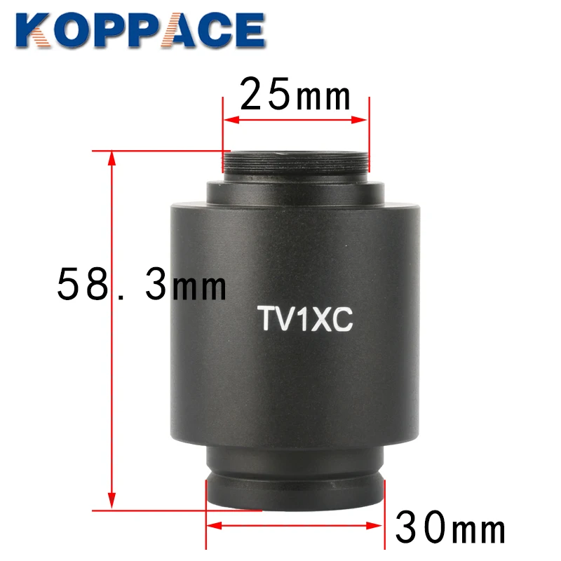 KOPPACE 1X C-Mount Microscope Camera Adapter 30mm Microscope Mounting Interface 25.4mm Microscope Camera Interface