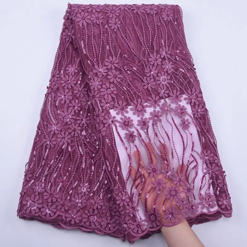 

Latest Onion Color Laces Fabrics African Lace Fabric 2020 High Quality Lace Sequins French Net Lace Tulle Mesh Fabrics S1805