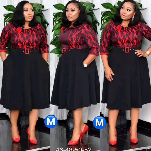 

2021 Patchwork Pleated African Clothes Plus Size Africa Clothing Christmas Robe African Print Dresses For Women Dress