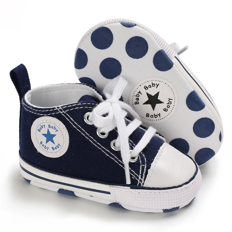 Canvas-Turnschuhe für Babys, Jungen und Mädchen, Lauflernschuhe für Kleinkinder, rutschfest, weiche Sohle, klassische Schuhe für Neugeborene, 0–18 Monate – Detail 38