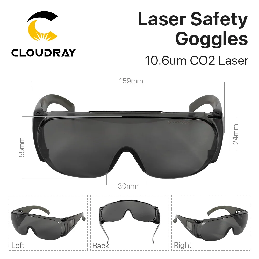 Cloudray 10600nm Laser Safety Goggles Style B Shield Protection OD6+ CE For CO2 Laser Cutting Engraving Machine