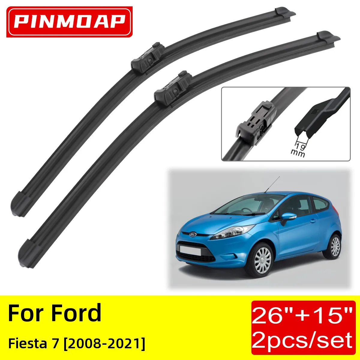 For Ford Fiesta 7 2008 2009 2010 2011 2012 2013 2014 2015 2016 2017 2018 2019  Front Wiper Blades Brushes Cutter Accessories