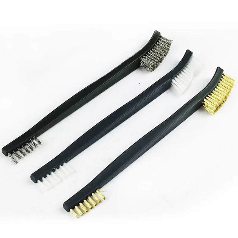 Double-end 3pcs Steel Wire Brush & 4pcs Nylon Pick Set Universal Hunting Gun Cleaning Kit Tactical Rifle Gun Cleaning Tool