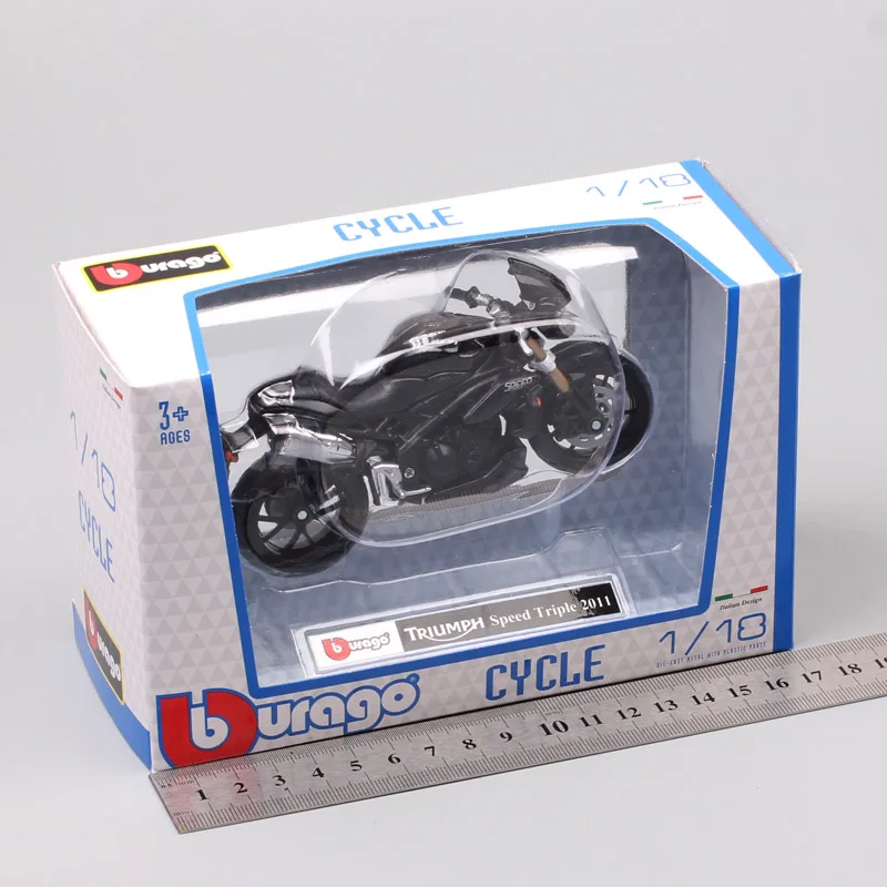 1/18 scale small bburago 2011 Triumph ST Speed Triple Tiger 1050 streetfighter sport bike motorcycle Diecasts Vehicles toy kids