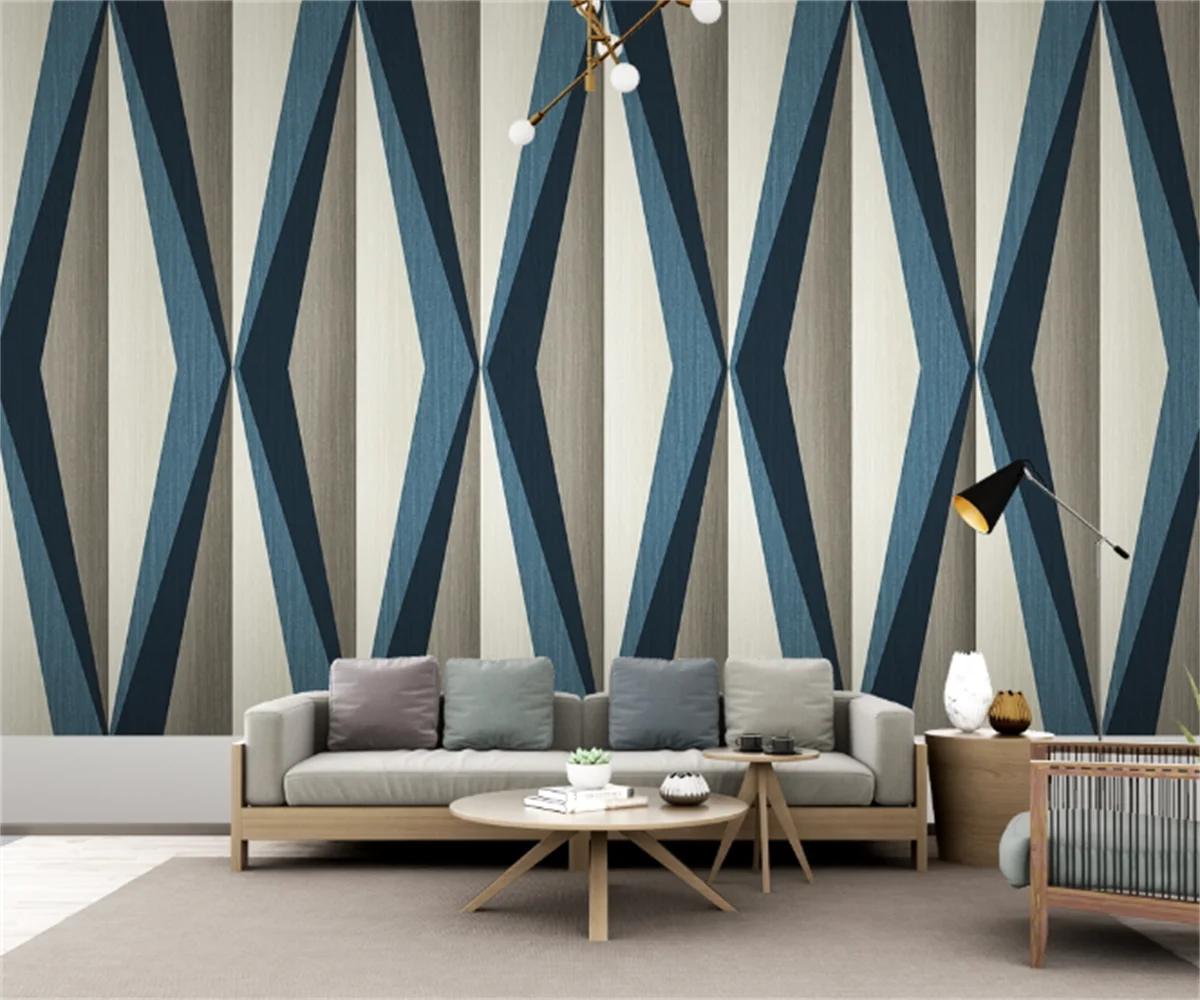 Nordic modern minimalist 3D three-dimensional geometric graphics TV sofa background wall painting custom wallpaper wall panel