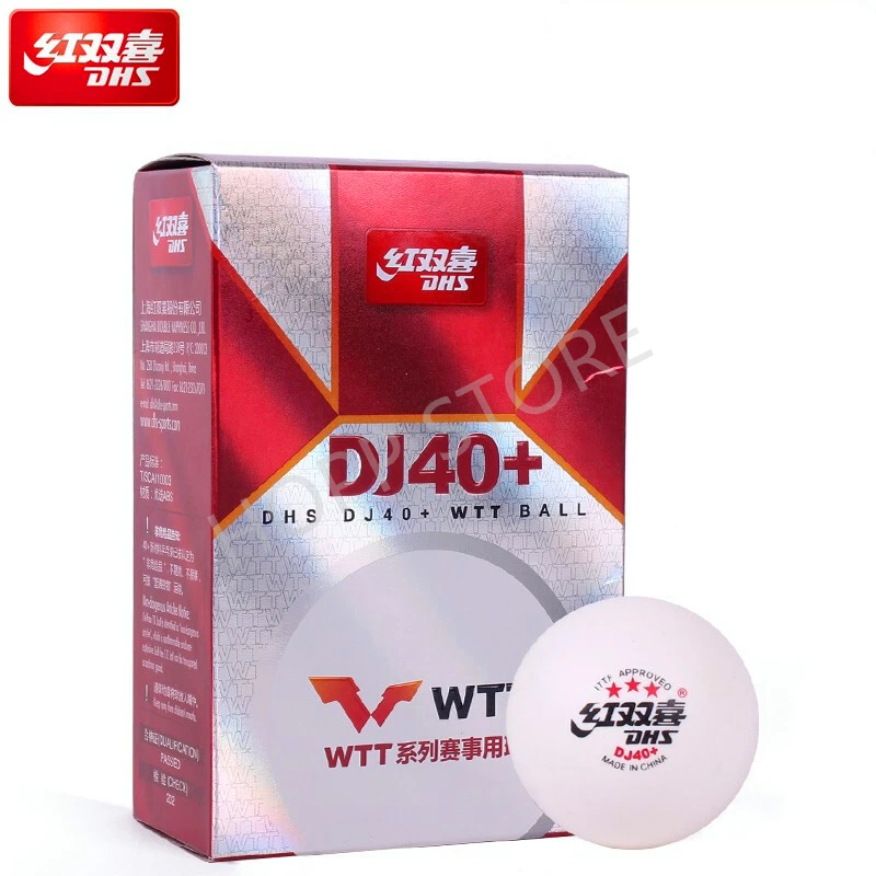 2021 New DHS WTT 3 Star Table Tennis Ball (WTT Official Ball) Original DHS DJ40+ 3-Star Ping Pong Balls