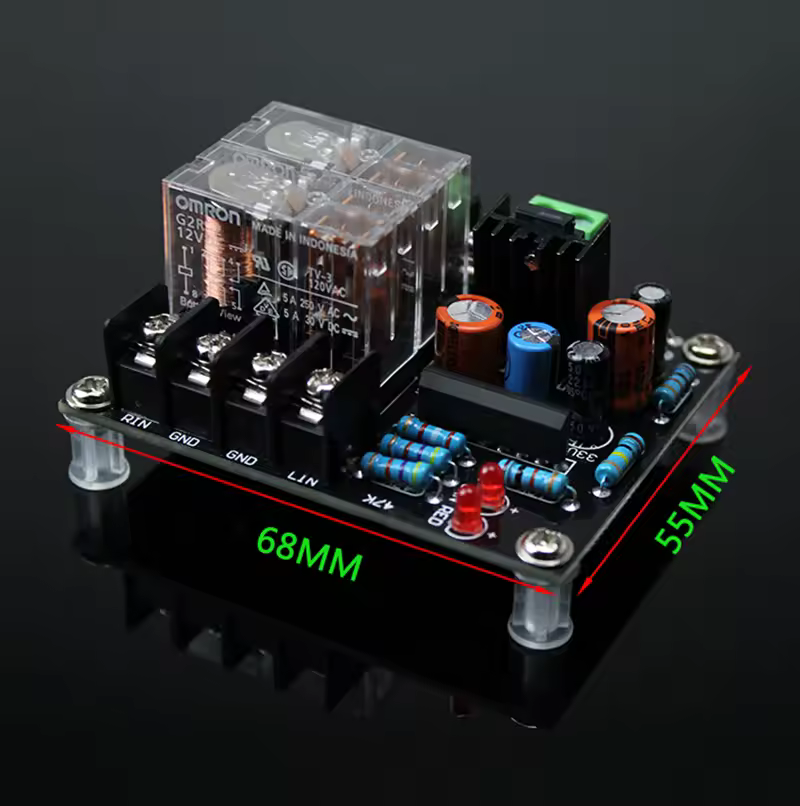 UPC1237 Stereo Speaker Delay Protection Board Dual Omronn Relay AC 12V-18V 300W+300W