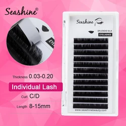 Seashine J B C D L Curl Classic Single Eyelash Extensions Fake Mink Individual eyelashes Dark Black False Eyelashes Soft Natural