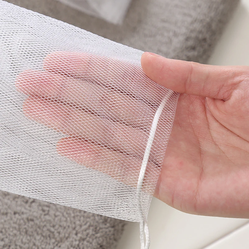 100PCS Clean Foaming Mesh Bag Portable Hangable Soap Saver Bag Bath Shower Foaming Mesh Net Cleansing Delicate Foam Network