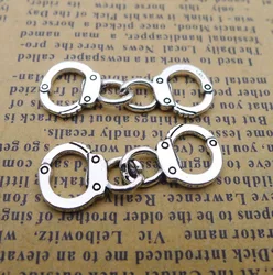 20 Pieces/lot 12mm*32mm Antique Silver Plated Metal Diy Charm Manacle Handcuffs Charms For Keychain